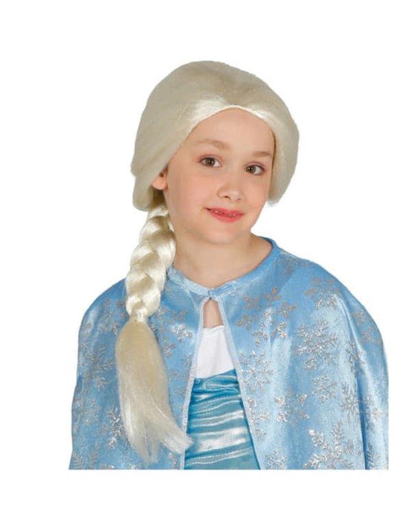 Αποκριάτικη παιδική περούκα ξανθιά κοτσίδα, πριγκίπισσα του πάγου, 3540