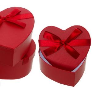 Σετ κουτιά καρδιά με φιόγκο, κόκκινο, 3 τμχ., 12Χ12.5/14Χ13.5Χ6/15.5Χ15Χ7cm, 452024 - 19238