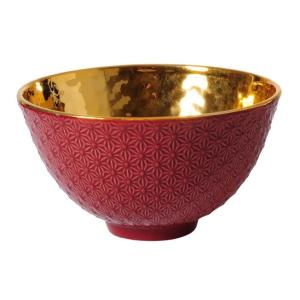 Διακοσμητικό κεραμικό μπωλ, κόκκινο/χρυσό, 18cm, 577518 - 19244