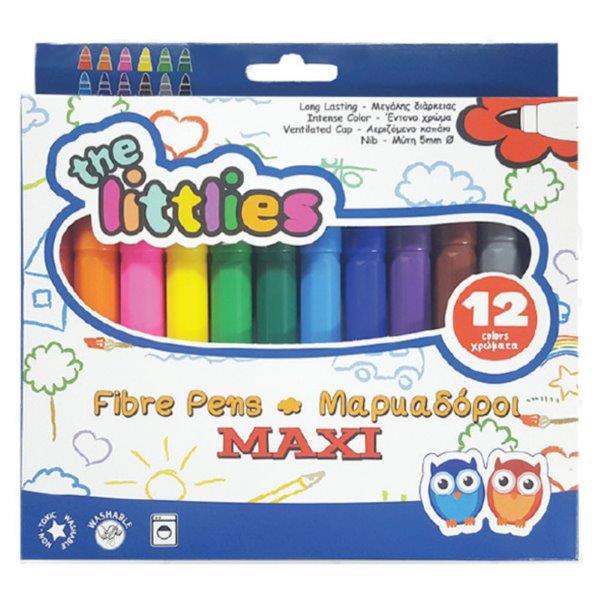 Μαρκαδόροι Ζωγραφικής Χονδροί σε 24 Χρώματα The Littlies Fibre Pens 646230