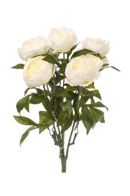 Διακοσμητικό Μπουκέτο Παιώνια Λουλούδια Λευκό 33εκ 20-31-059