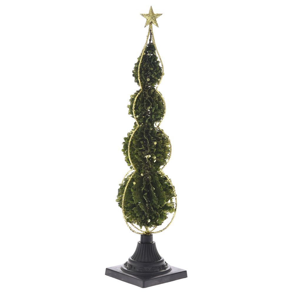 Χριστουγεννιάτικο δεντράκι, σύνθεση από τέσσερις πράσινες μπάλες, με σιδερένια βάση, 14Χ60cm - ILIADIS 75800