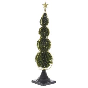 Χριστουγεννιάτικο δεντράκι, σύνθεση από τέσσερις πράσινες μπάλες, με σιδερένια βάση, 14Χ60cm - ILIADIS 75800 - 17263