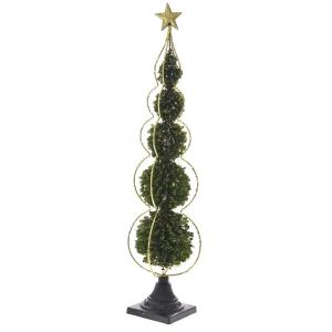 Χριστουγεννιάτικο δεντράκι, σύνθεση από πέντε πράσινες μπάλες, με σιδερένια βάση, 16Χ80cm - ILIADIS 75801 - 17265