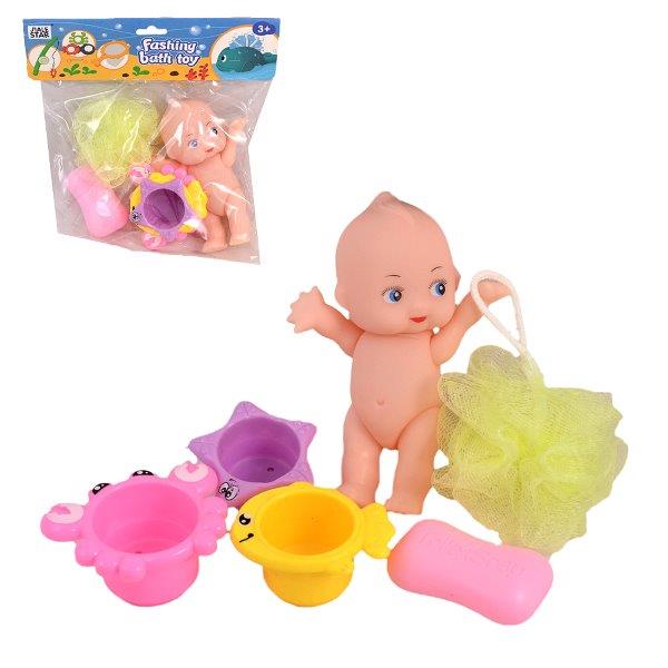 Παιχνίδια πλαστικά για το μπάνιο και κουκλάκι, ηλικία 3+