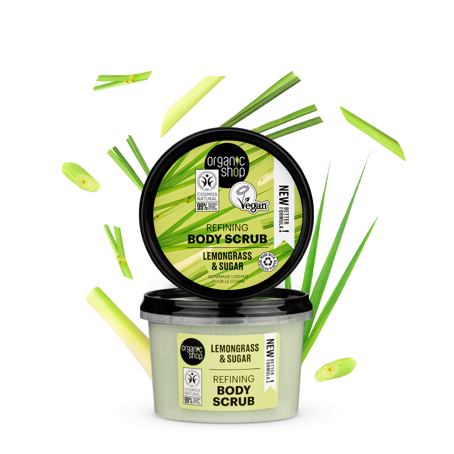 Organic Shop Body scrub Provancal Lemongrass, Scrub σώματος, Λεμονόχορτο και Ζάχαρη, 250ml.