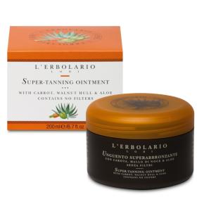 L'erbolario Super-tanning Ointment, With Carrot, Walnut hull And Aloe, Contains no filters, Water resistant 200ml