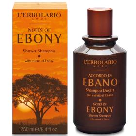 L'erbolario Notes of Ebony Shower Shampoo. Practical Cleanser for Body and Hair with Extract of Ebony 250ml