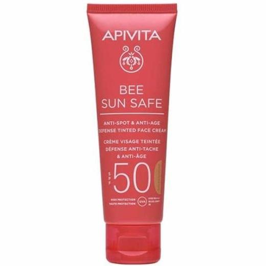 Apivita Bee Sun Safe Κρέμα Προσώπου Κατά των Πανάδων και των Ρυτίδων με Χρώμα Golden SPF50 50ml.