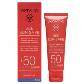 Apivita Bee Sun Safe Κρεμα Προσώπου Κατά των Πανάδων & των Ρυτίδων SPF50, 50ml.