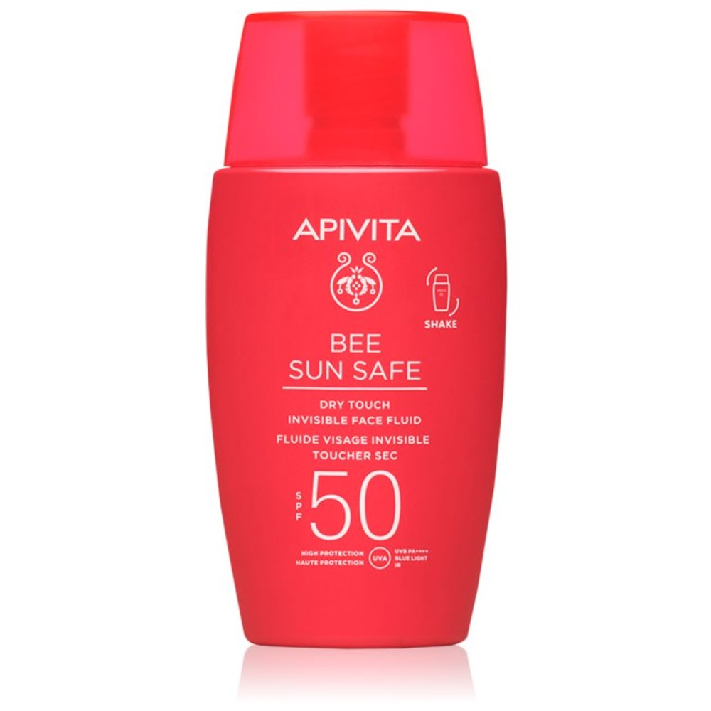 Apivita Bee Sun Safe Αντηλιακό Προσώπου με Λεπτόρρευστη Kρέμα Dry Touch, Spf50.