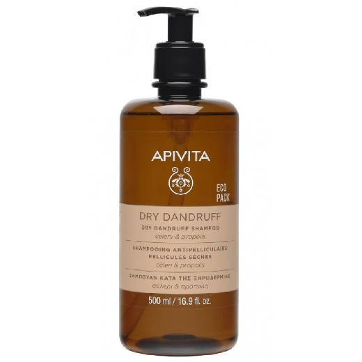Apivita Holistic Hair Care Dry Dandruff Shampoo, Σαμπουάν Κατά της Ξηροδερμίας με Σέλερι & Πρόπολη, 500ml 