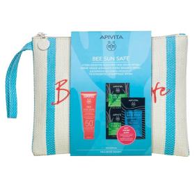 Apivita Bee Sun Safe Hydra Sensitive Soothing Face Cream SPF50+, 50ml & Δώρο Express Beauty Face Mask Aloe, 2x8ml & Express Beauty Hair Mask Hyaluronic Acid, 20ml & Νεσεσέρ. 
