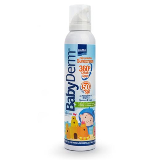 Intermed Babyderm Sunscreen 360ο Cream Spray SPF50, Αντηλιακό Σπρέι Για Παιδιά 200ml