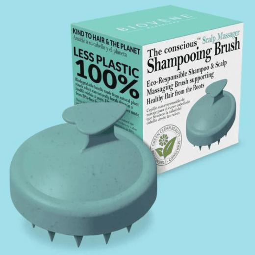 Biovene Barcelona Essential Scalp Shampoo Brush Mint Green.