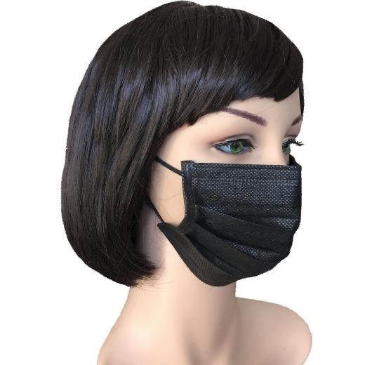 Thrace Group Medical Masks Type II [PFL20] (Black) Μάσκες Προστασίας με μαύρο λάστιχο, μιας χρήσεως 3 στρώσεων, μαύρο χρώμα 20τμχ 