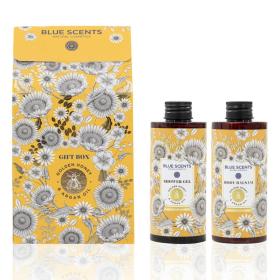 Blue Scents Gift Box Golden Honey & Argan Oil Shower Gel Αφρόλουτρο Σώματος 300ml, Body Balsam Ενυδατικό Γαλάκτωμα Σώματος 300ml.