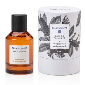 Blue Scents Man Eau de Toilette Bergamot & Amberwood, Ανδρικό άρωμα Περγαμόντο & Κεχριμπάρι, 100ml