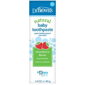 Dr.Brown's Βρεφική Οδοντόκρεμα χωρίς Φθόριο με Γεύση Φράουλα 0-3 ετών, Natural Baby Toothpaste, 40gr