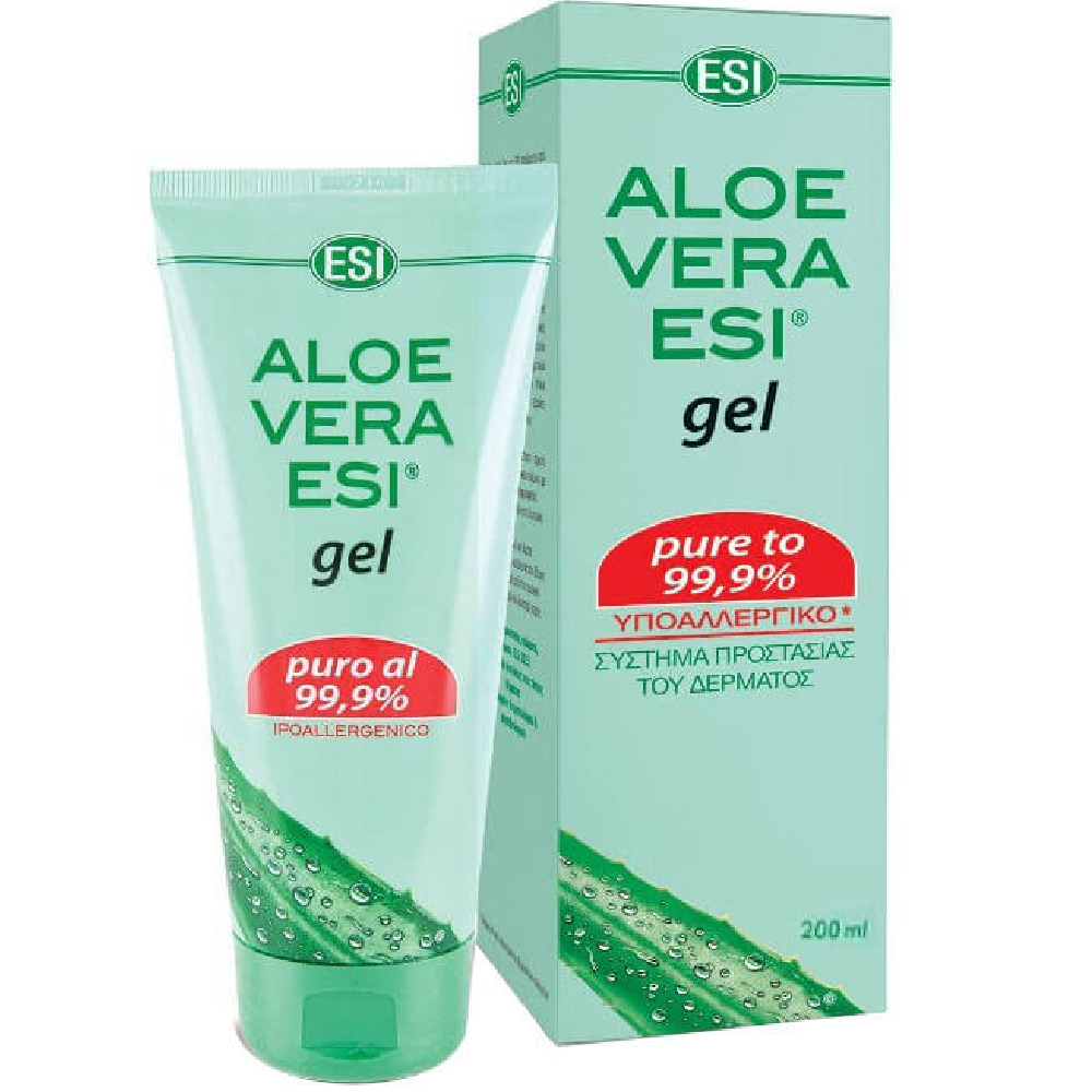 Esi Aloe Vera Gel Pure to 99,9%, Υποαλλεργικό Ενυδατικό Τζελ Αλόης για Ανακούφιση από εγκαύματα, 200ml