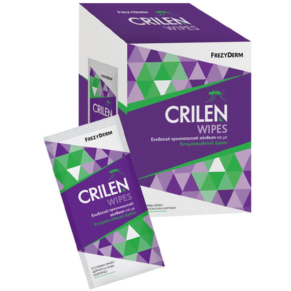 Frezyderm Crilen Wipes Υγρά Εντομοαπωθητικά Μαντηλάκια σε Ατομικά Φακελάκια 20τεμ.