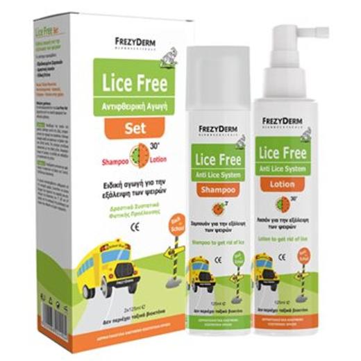 Frezyderm Αντιφθειρικά για Παιδιά Lice Free Set, Σαμπουάν και Λοσιόν για ψείρες, 125ml.