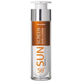 Frezyderm Sun Screen Cream to Powder SPF50+, Αντηλιακή Κρέμα Προσώπου 50ml