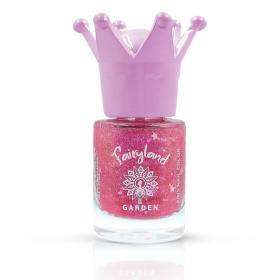 Garden Fairyland Nail Polish Glitter Pink Rosy, Παιδικό βερνίκι νυχιών με άρωμα φράουλα, 7,5ml. 