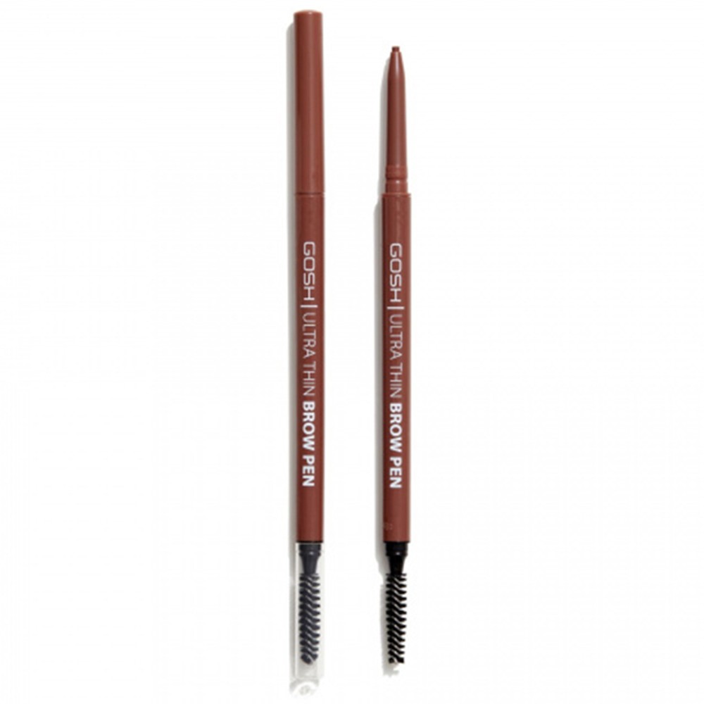 Gosh Ultra Thin μολύβι ακριβείας για τα φρύδια με βουρτσάκι 01 Brown 0,09gr.