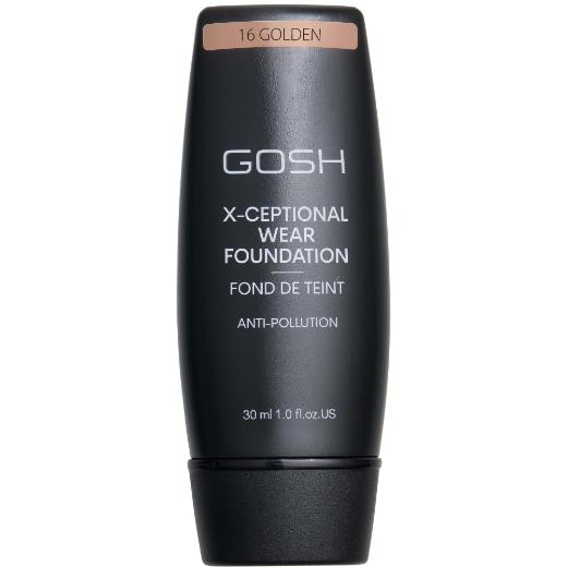 Gosh X-ceptional Wear Foundation, N16 Golden, long-lasting make-up, 30ml.
