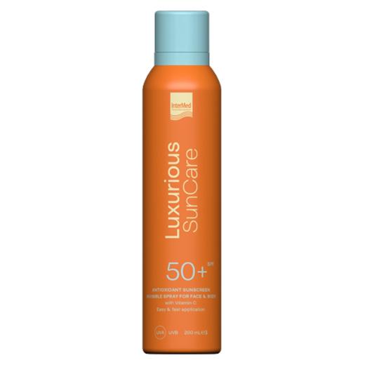 Intermed Luxurious SunCare Antioxidant Sunscreen Invisible Spray SPF50+ Aντηλιακό Προσώπου & Σώματος με Βιταμίνη C, 200ml.