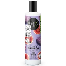 Organic Shop Σαμπουάν για Όγκο για Λιπαρά Μαλλιά Σύκο & Τριαντάφυλλο, 280ml.