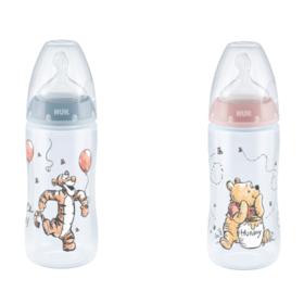 Nuk First Choice Bottle with Temperature Control Winnie the Pooh Πλαστικό Μπιμπερό με Θηλή Σιλικόνης και Δείκτη Ελέγχου Θερμοκρασίας 0-6 Μηνών, 300ml.