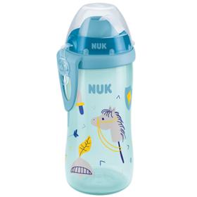 Nuk First Choice Flexi Cup Παγουράκι με καλαμάκι Soft 12+M, αλογάκι μπλε, 300ml.