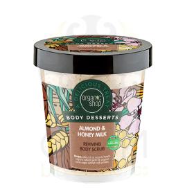 Organic Shop Body Desserts Almond & Honey Milk, Reviving Body Scrub, Almond & Honey Milk, 450ml