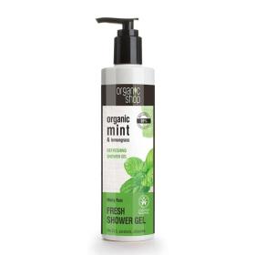 Organic shop Minty Rain mint & lemongrass shower gel, Βιολογική Μέντα & Λεμονόχορτο, αναζωογονητικό αφρόλουτρο, 280ml