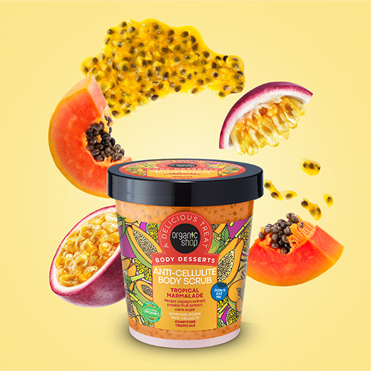 Organic Shop Body Desserts Tropical Marmalade, Απολεπιστικό Σώματος Κατά της Κυτταρίτιδας, 450ml.