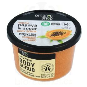 Organic Shop Body scrub Juicy Papaya, Scrub σώματος, Παπάγια και ζάχαρη, 250ml.