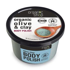 Organic Shop Body polish Olive Clay, Scrub σώματος, Ελιά & Άργιλος, 250ml