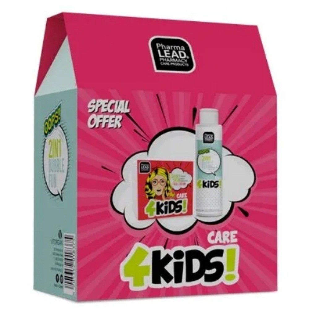 Pharmalead Kids Promo Pack 2in1 Bubble Fun Σαμπουάν & Αφρόλουτρο, 100ml & Shiny Skin Face Cream Κρέμα-Τζελ Προσώπου, 50ml.