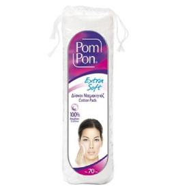 Pom Pon Extra Soft Δίσκοι Αφαίρεσης Ντεμακιγιάζ από 100% βαμβάκι, 70τμχ.