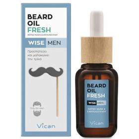 Vican Wise Men Beard Oil Fresh, Λαδάκι για τη Γενειάδα 30ml.