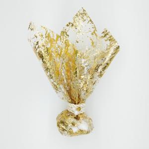 Μπομπονιέρα δίχτυ με φύλλα χρυσού - 4292