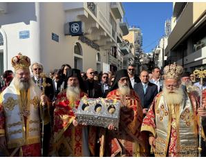 Σε πανηγυρική ατμόσφαιρα και παρουσία των Τιμίων Καρών των Αγίων Τεσσάρων Νεομαρτύρων της Ρεθύμνης πανηγύρισε ο Ιερός Καθεδρικός Ναός της Αγίας Αικατερίνης Σητείας