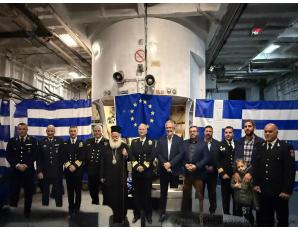 Επίσκεψη του Σεβ. Μητροπολίτου κ. Κυρίλλου στη φρεγάτα του Π.Ν. «ΝΑΒΑΡΙΝΟΝ» στη Σητεία