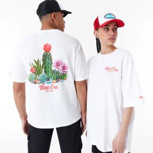 NEW ERA New Era Cactus Graphic White Oversized Unisex T-Shirt - 101252