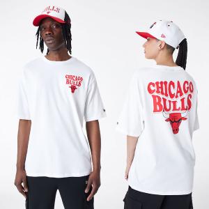 NEW ERA Chicago Bulls NBA Script White Oversized Unisex T-Shirt - 101275