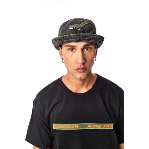 OWL Faded Black Khaki Linear Rounded Hat - 81897