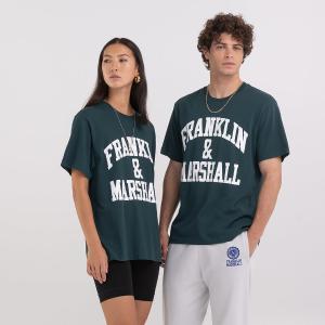 FRANKLIN & MARSHALL Agender jersey t-shirt with arch letter print Unisex T-Shirt - 93970
