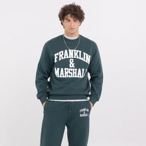 FRANKLIN & MARSHALL Crewneck sweatshirt with arch letter logo print Ανδρικό Φούτερ - 93546